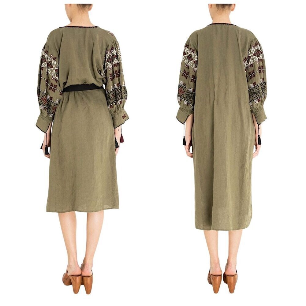 Nili Lotan Valencia Dress, Army Green, Size S, New with tag - Picture 2 of 16